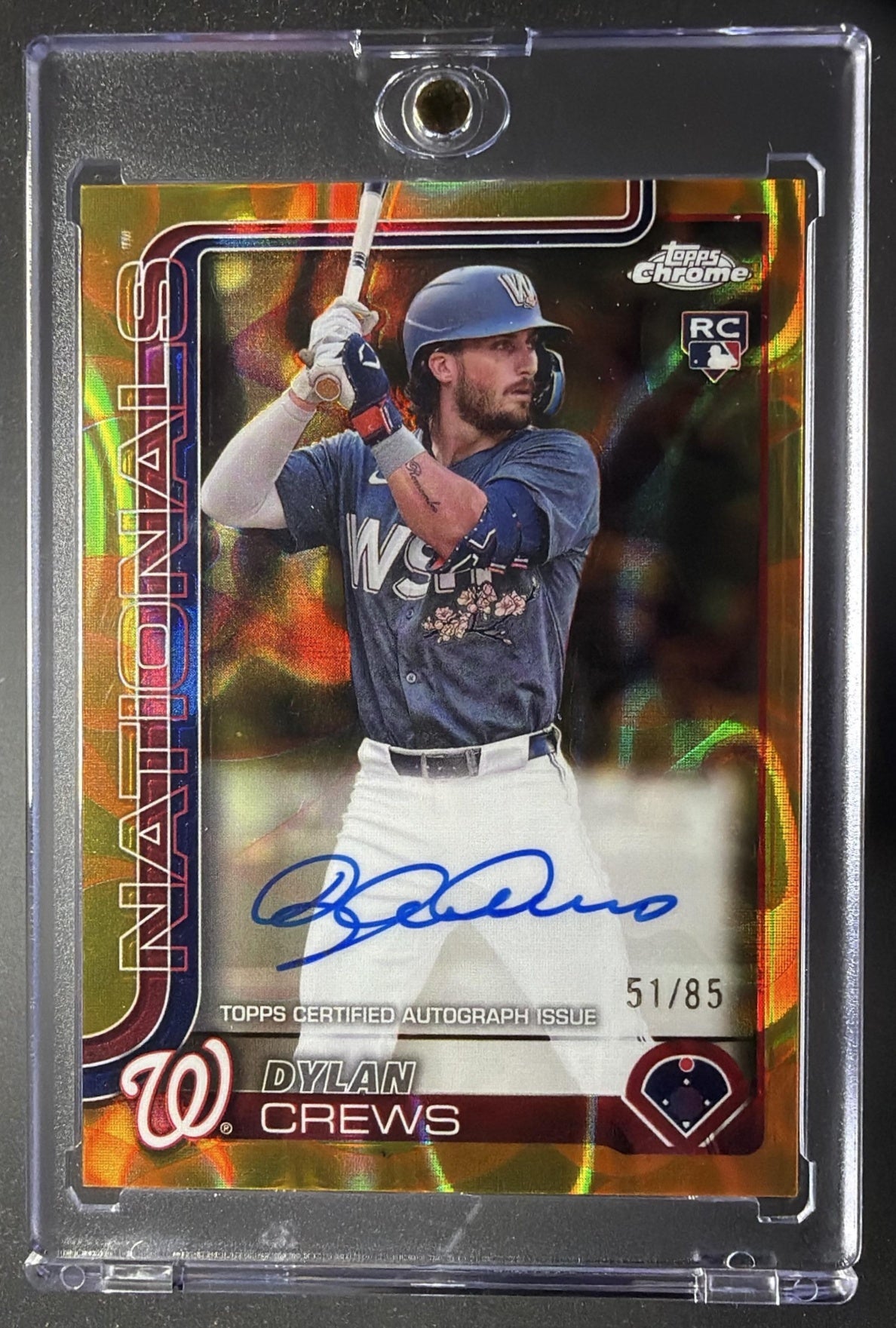 2025 Topps Chrome Update Dylan Crews #RA-DC Rookie Lava Lamp Auto Refractor /85 RC