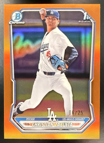 2026 Bowman Chrome Christian Zazueta #BCP-159 Orange Refractor 6/25 1st Prospect