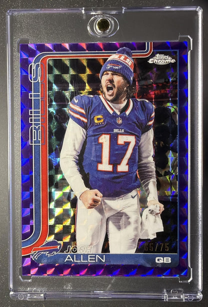 2025 Topps Chrome Josh Allen #34 Image Variation Purple Geometric Refractor /75 SP