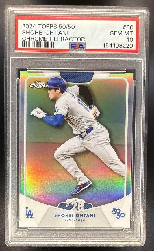 2024 Topps 50/50: Shohei Ohtani #60 Chrome Refractor PSA 10