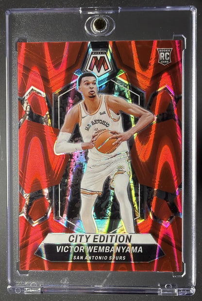 2024 Panini Mosaic Victor Wembanyama #288 Red Seismic Mosaic /299 City Edition