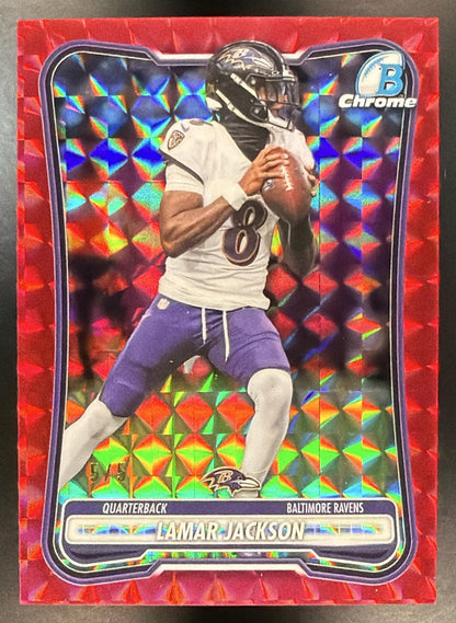 2026 Bowman Lamar Jackson #BCV-8 Red Geometric 5/5