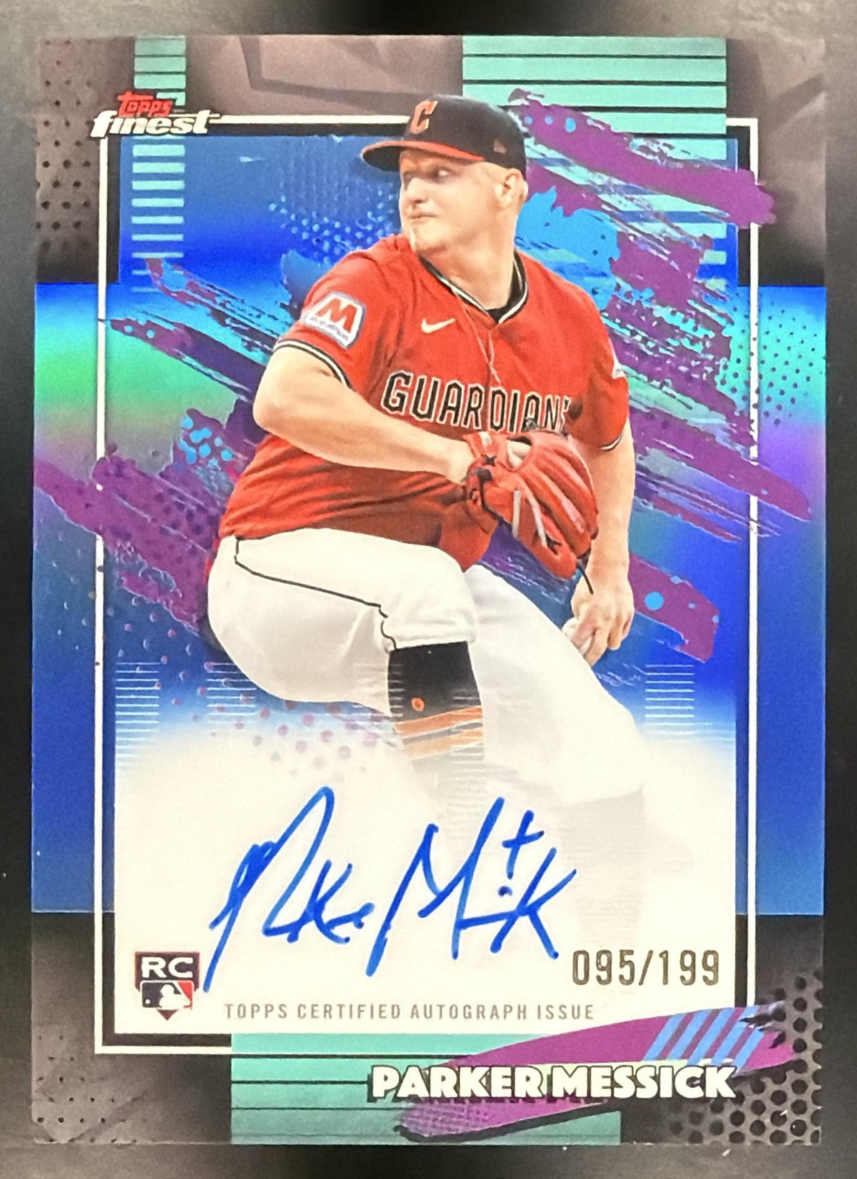 2026 Topps Finest Parker Messick #FA-PM Auto Sky Blue Refractor 95/199 RC