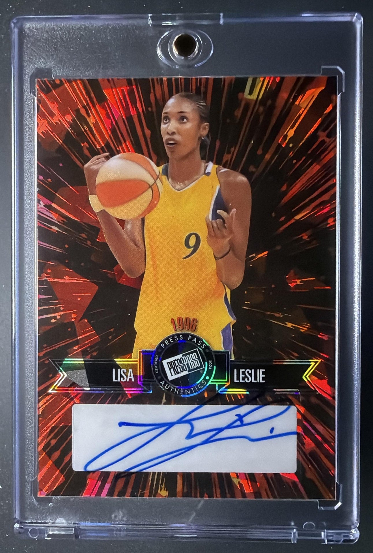2024 Leaf Collective Lisa Leslie Cameron Brink #MU-26 Multi Mash-UP Orange Crystal /8 Auto
