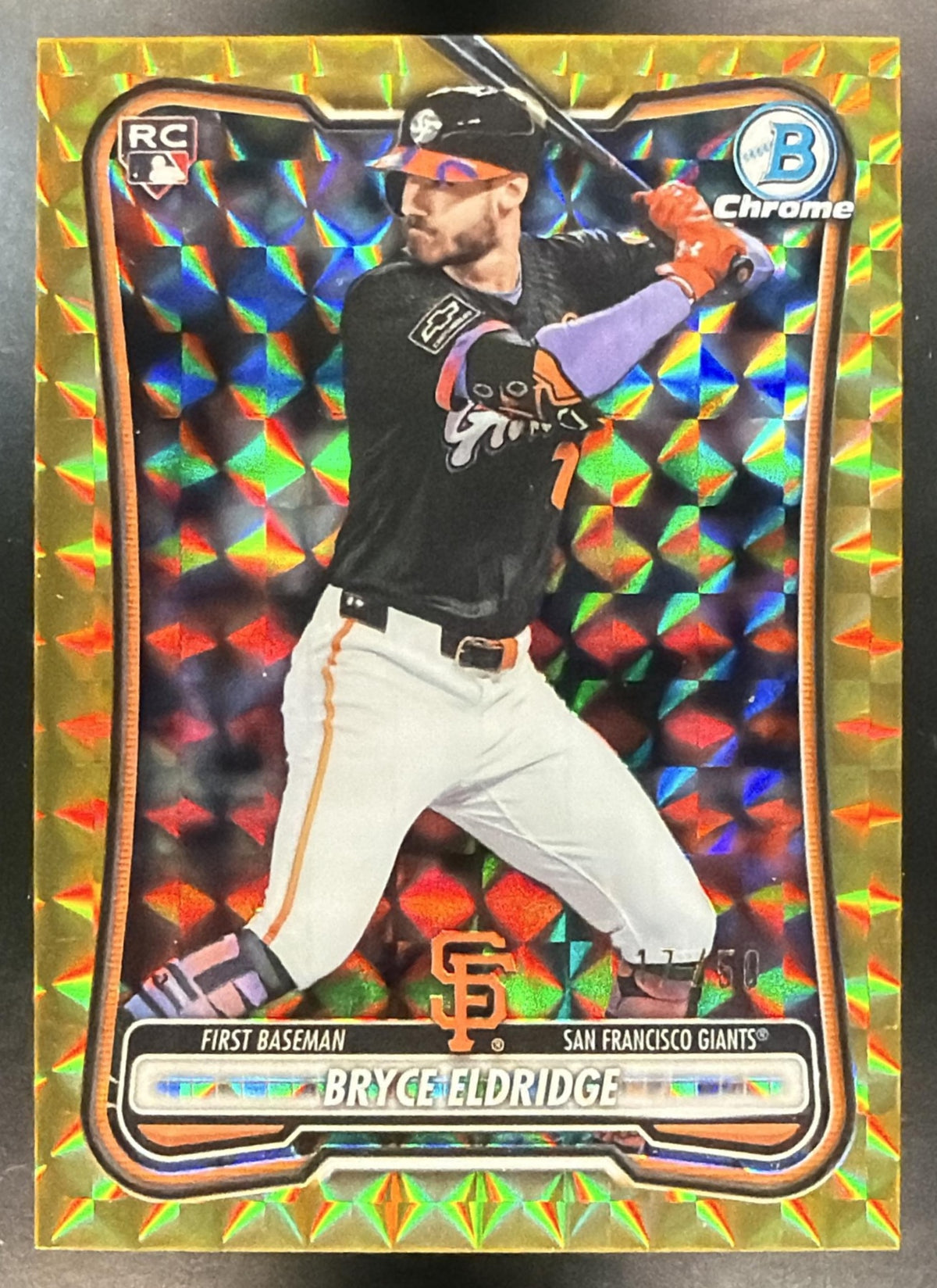 2026 Bowman Chrome Bryce Eldridge #78 Gold Geometric Refractor 17/50 RC