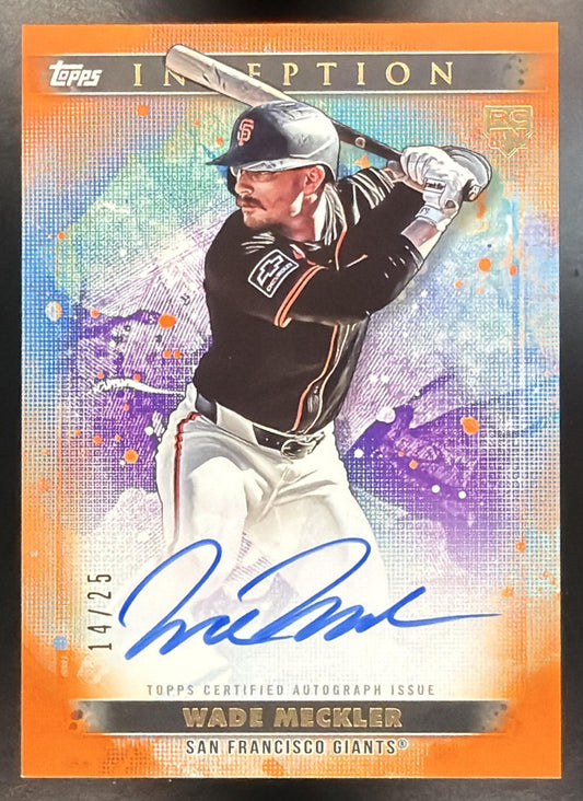 2024 Topps Inception Wade Meckler #BRES-WM Rookies and Emerging Star Auto Orange /25 RC