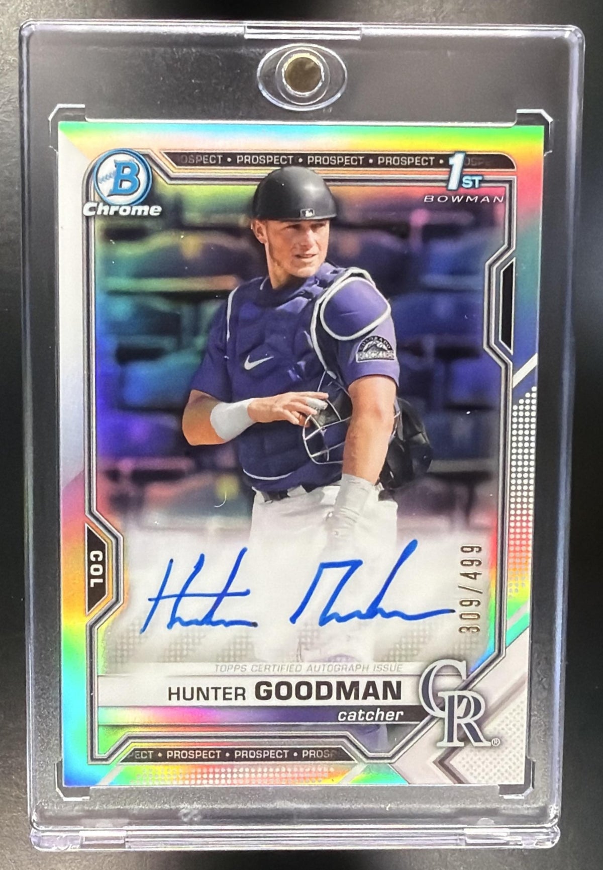 2021 Bowman Draft Hunter Goodman #CDA-HG Chrome Pick Auto Refractor 309/499