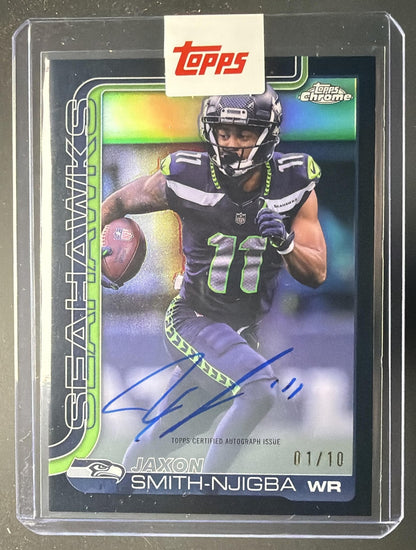 2025 Topps Chrome Jaxon Smith-Njigba #BA-JSN Auto Black Refractor 1/10