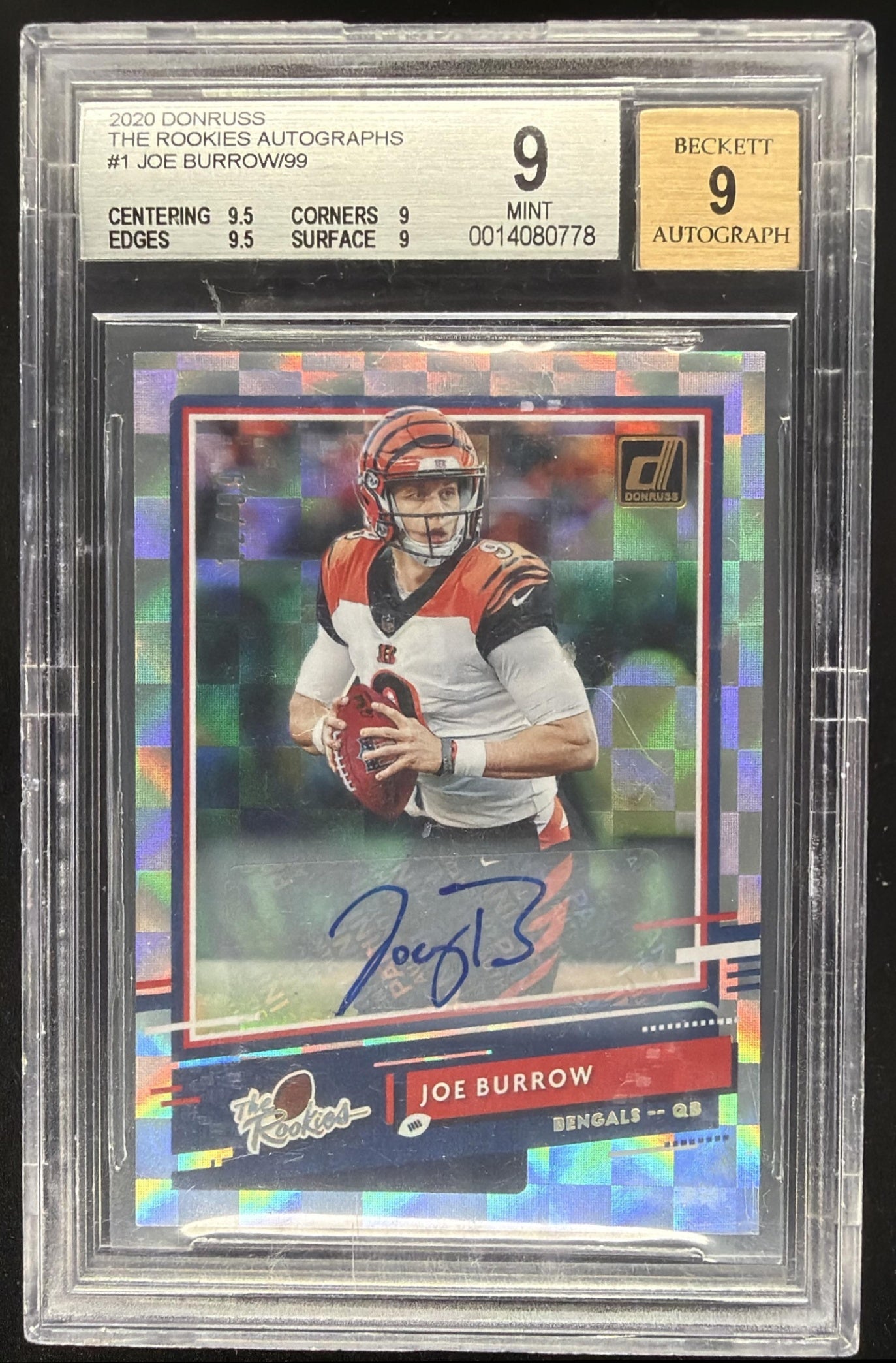 2020 Panini Donruss Joe Burrow #TR-JB The Rookies Auto /99 RC BGS 9