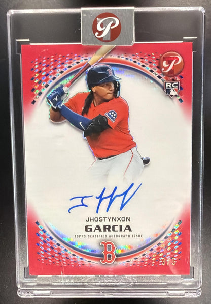 2026 Topps Pristine Jhostynxon Garcia #PA-JG Auto /5 Red Refractor RC