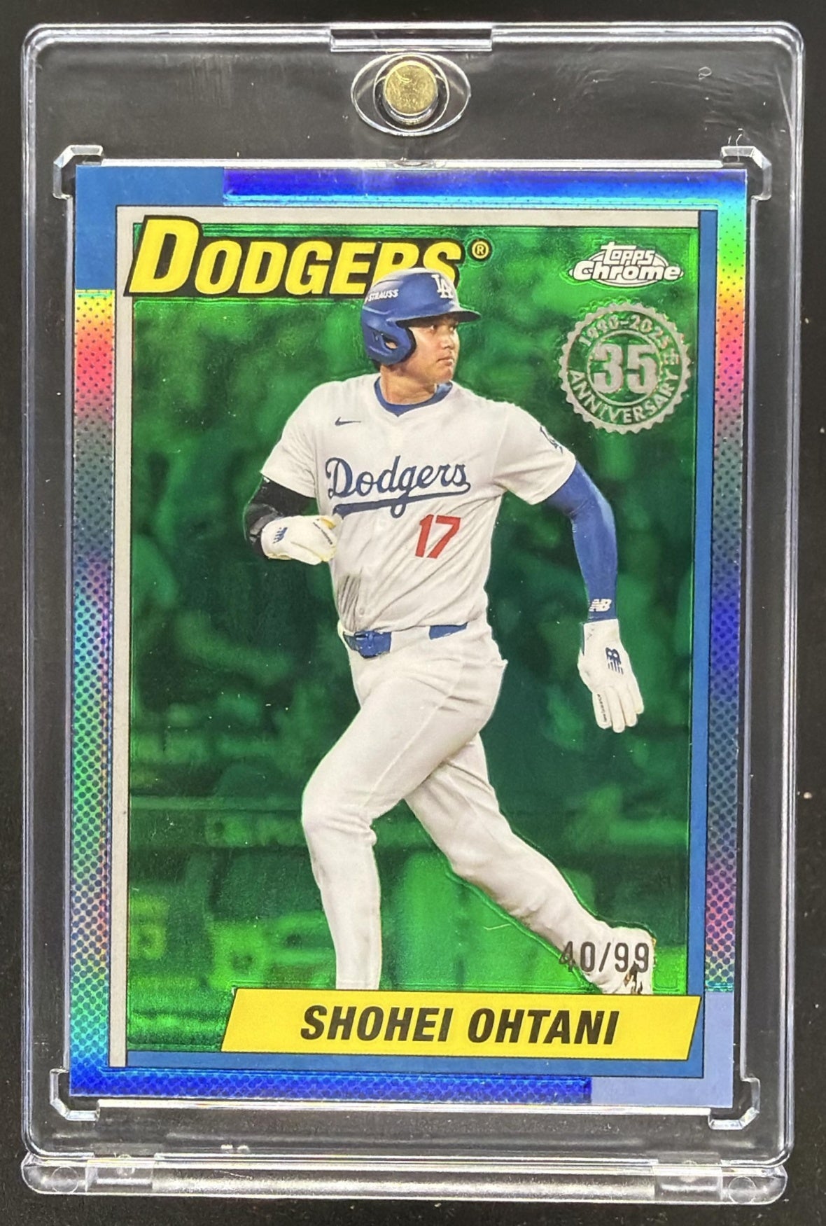 2025 Topps Chrome Shohei Ohtani #90CB-7 1990 Baseball Green Refractor 40/99