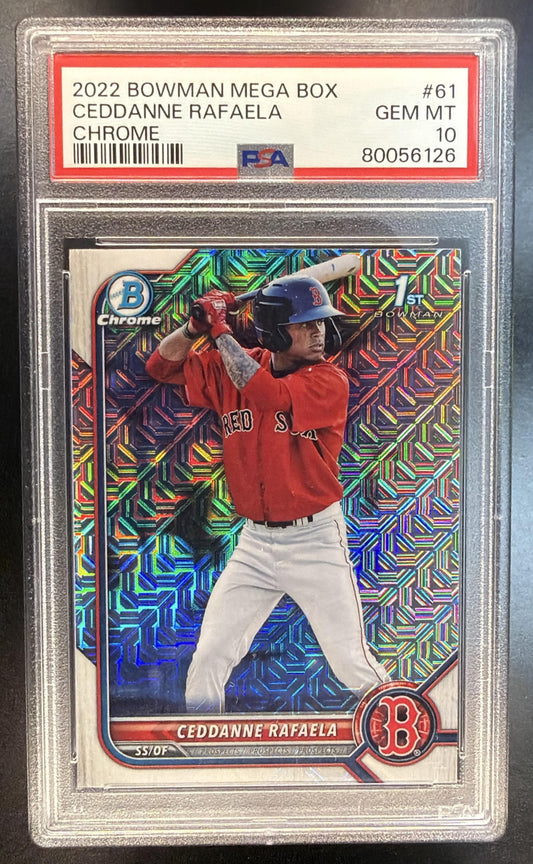 2022 Bowman Mega Box Ceddanne Rafaela #BCP-61 1st Bowman Red Sox PSA 10