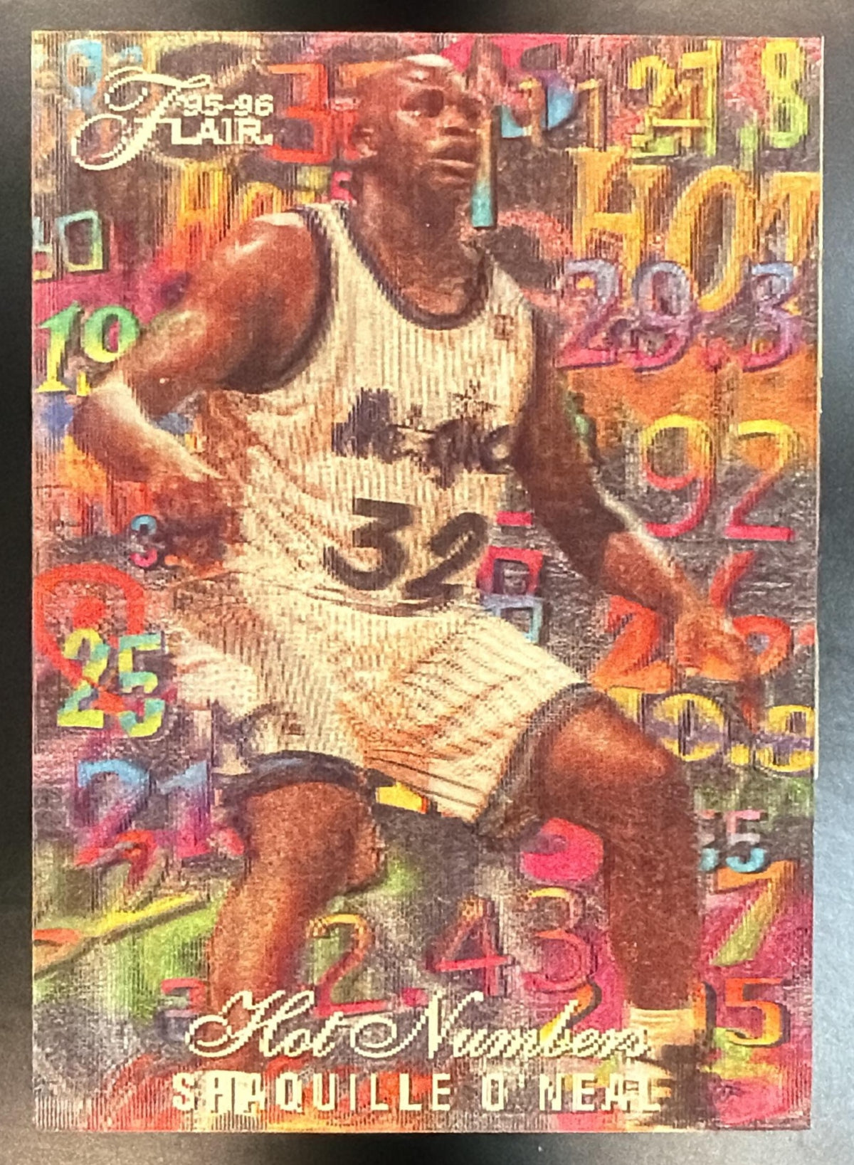 1995-96 Fleer Flair Shaquille O'Neal 11 of 15 Hot Numbers Insert