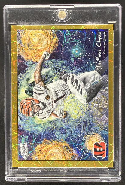 2025 Topps Cosmic Chrome Ja'Marr Chase #STN-17 Stars In The Night Gold /50