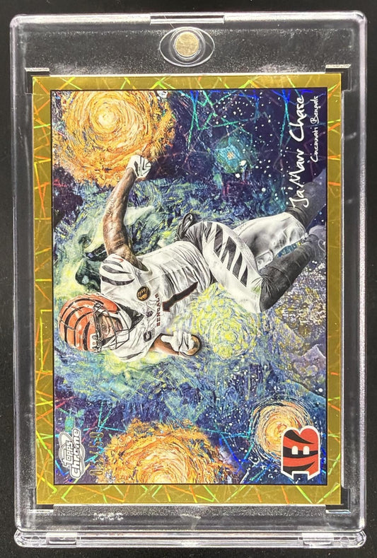 2025 Topps Cosmic Chrome Ja'Marr Chase #STN-17 Stars In The Night Gold /50
