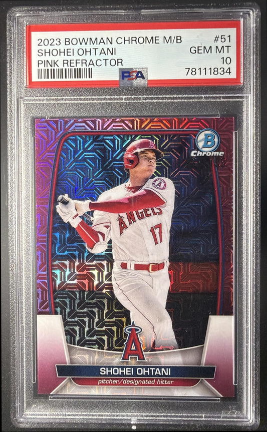 2023 Bowman Mega Box Shohei Ohtani #51 Pink Mojo Refractor /199 PSA 10
