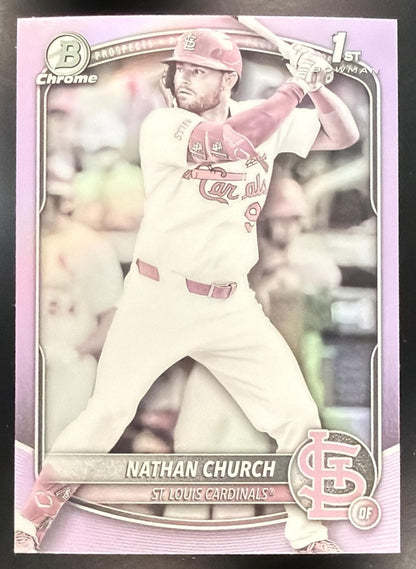 2025 Bowman Chrome Nathan Church #BCP-192 Pearl Refractor 1st Prospect