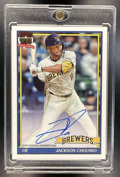 2026 Topps Series 1 Jackson Chourio #91A-JC 1991 Auto
