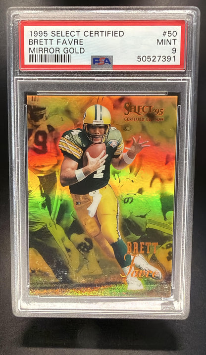 1995 Pinnacle Select Certified Brett Favre #50 Mirror Gold PSA 9