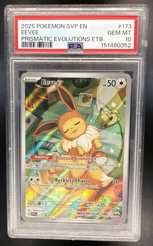 2025 Pokemon Prismatic Evolutions Eevee 173 PSA 10