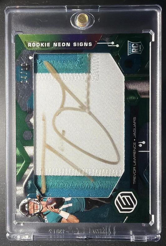2021 Panini Elements Trevor Lawrence /10 Patch Auto Neon Signs