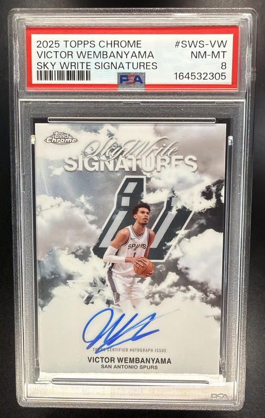 2025-26 Topps Chrome Victor Wembanyama #SWS-VW SkyWrite Signatures Auto PSA 8