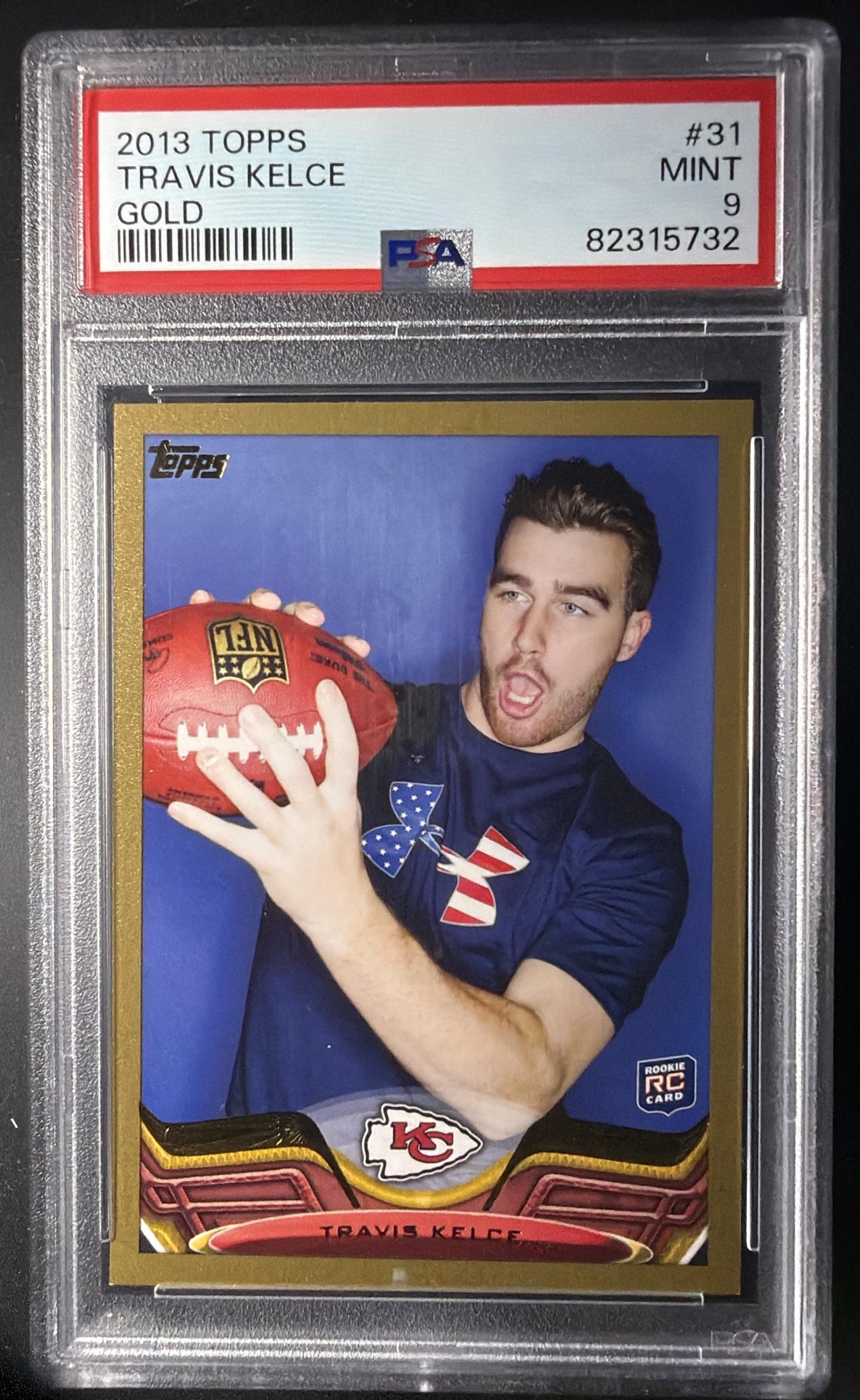2013 Topps Travis Kelce #31 Gold 1651/2013 RC PSA 9