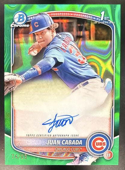 2025 Bowman Baseball Juan Cabada #CPA-JC 1st Green Lava Refractor 74/99
