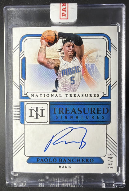 2024-25 Panini National Treasures Paolo Banchero #15 Treasured 24/49 Auto