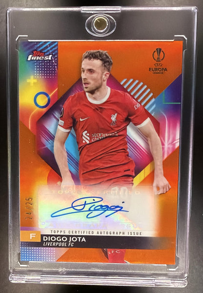2023-24 Topps Finest UEFA Club Competitions Diogo Jota #A-DJ Auto Orange 24/25