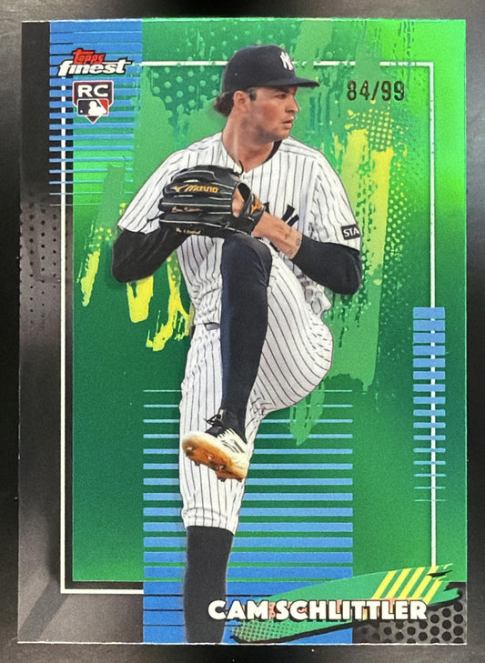 2026 Topps Finest Cam Schlittler #89 Green Refractor 84/99 RC