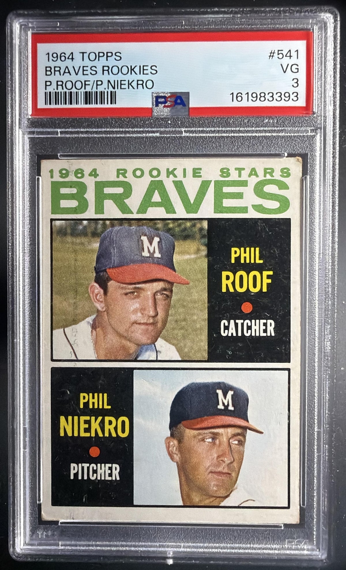 1964 Topps Braves Rookie Stars Phil Roof Phil Niekro #541 RC PSA 3