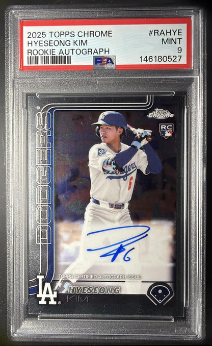 2025 Topps Chrome Hyeseong Kim #RA-HYE Rookie Auto RC PSA 9