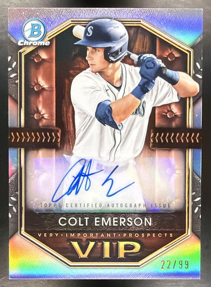 2025 Bowman Colt Emerson #VIP-CE Very Important Prospects Chrome Auto 22/99