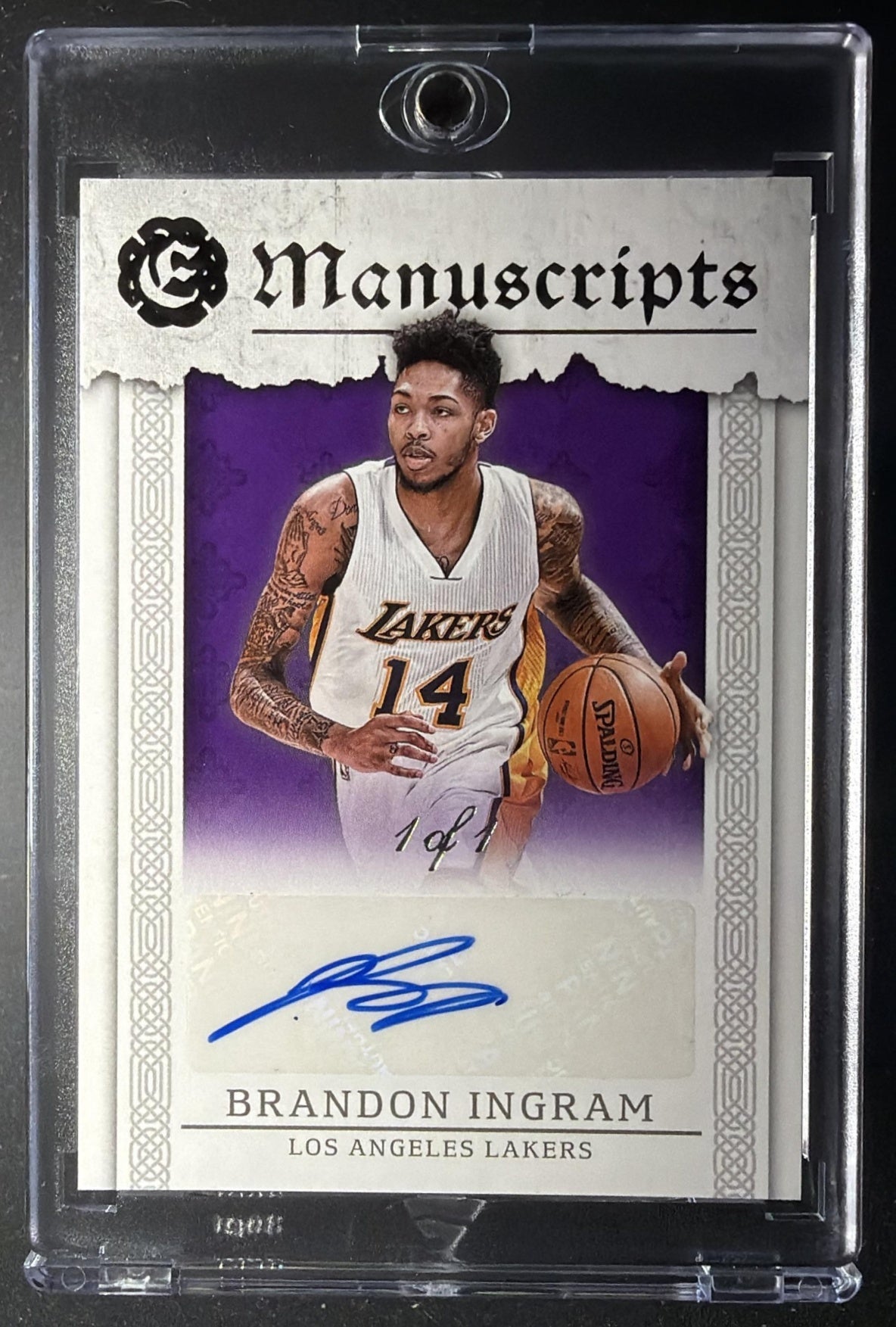 2016-17 Panini Excalibur Brandon Ingram #M-BI Manuscripts 1/1 RC Auto