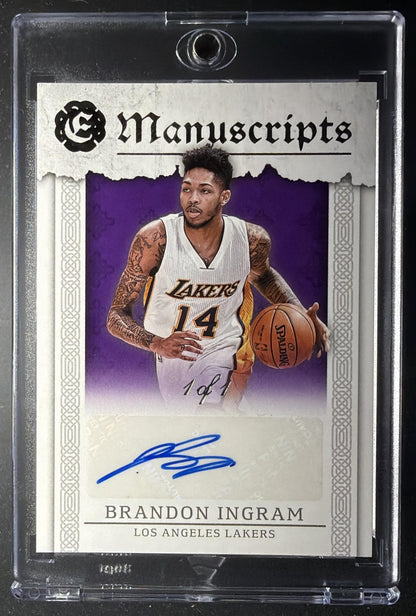 2016-17 Panini Excalibur Brandon Ingram #M-BI Manuscripts 1/1 RC Auto