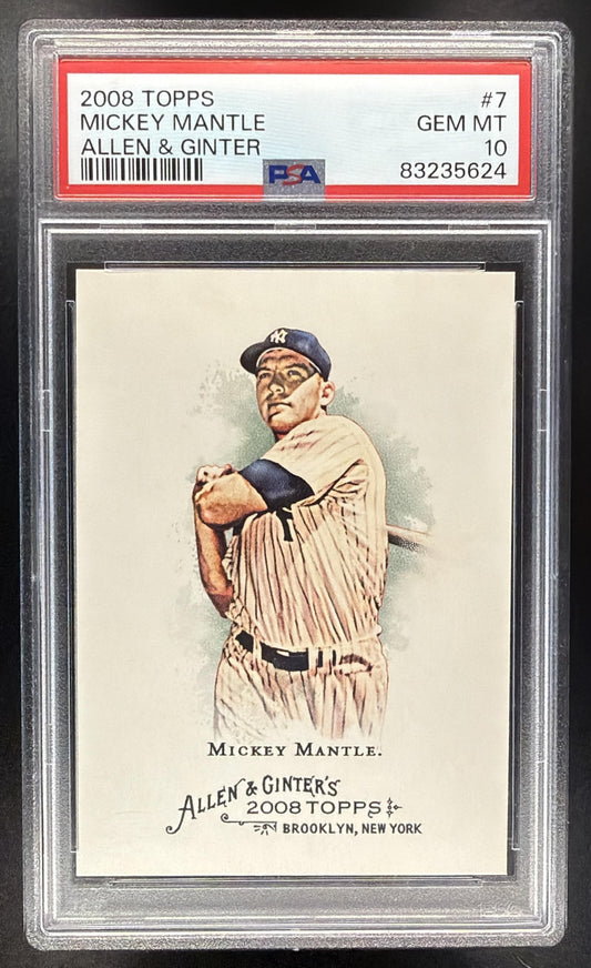 2008 Topps Allen & Ginter Mickey Mantle #7 PSA 10