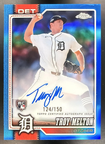2026 Topps Chrome Troy Melton #RA-TME Rookie Auto Blue Refractor 124/150 RC