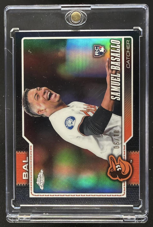 2026 Topps Chrome Samuel Basallo #7 Image Variation Black Refractor 6/10 RC