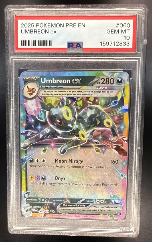 2025 Pokemon Prismatic Evolutions Umbreon ex 060/131 PSA 10