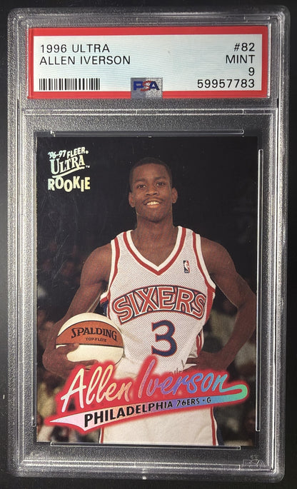 1996 Fleer Ultra Allen Iverson #82 RC PSA 9