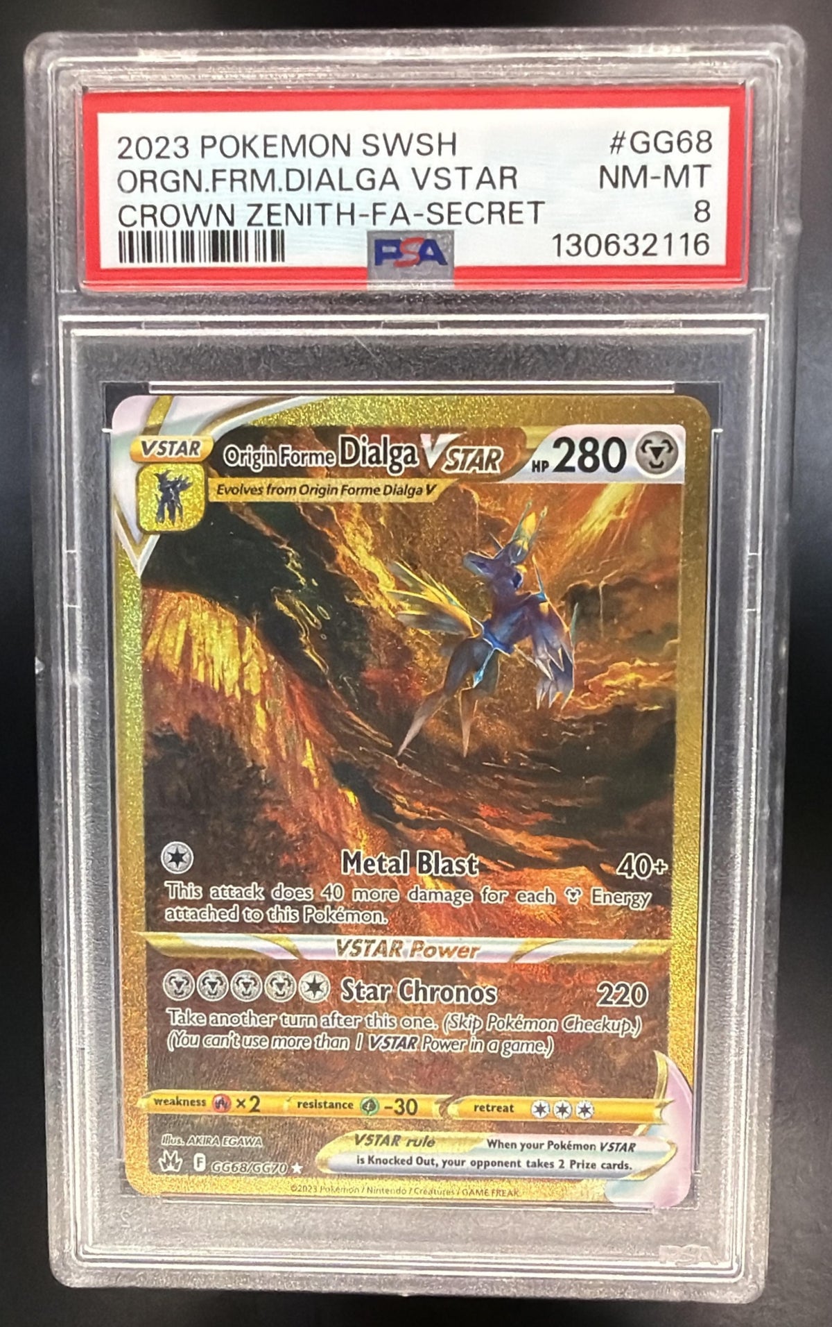 2023 Pokemon Crown Zenith Origin Forme Dialga VSTAR PSA 8