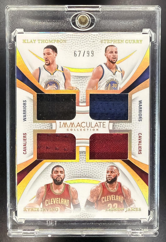 2024 Panini Immaculate Collection Klay Thompson Kyrie Irving LeBron James Stephen Curry #1 Quad Mem /99