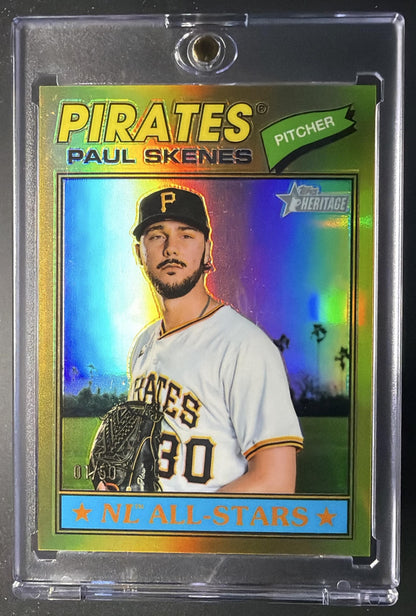 2026 Topps Heritage Paul Skenes #33 Chrome Gold Refractor 1/50