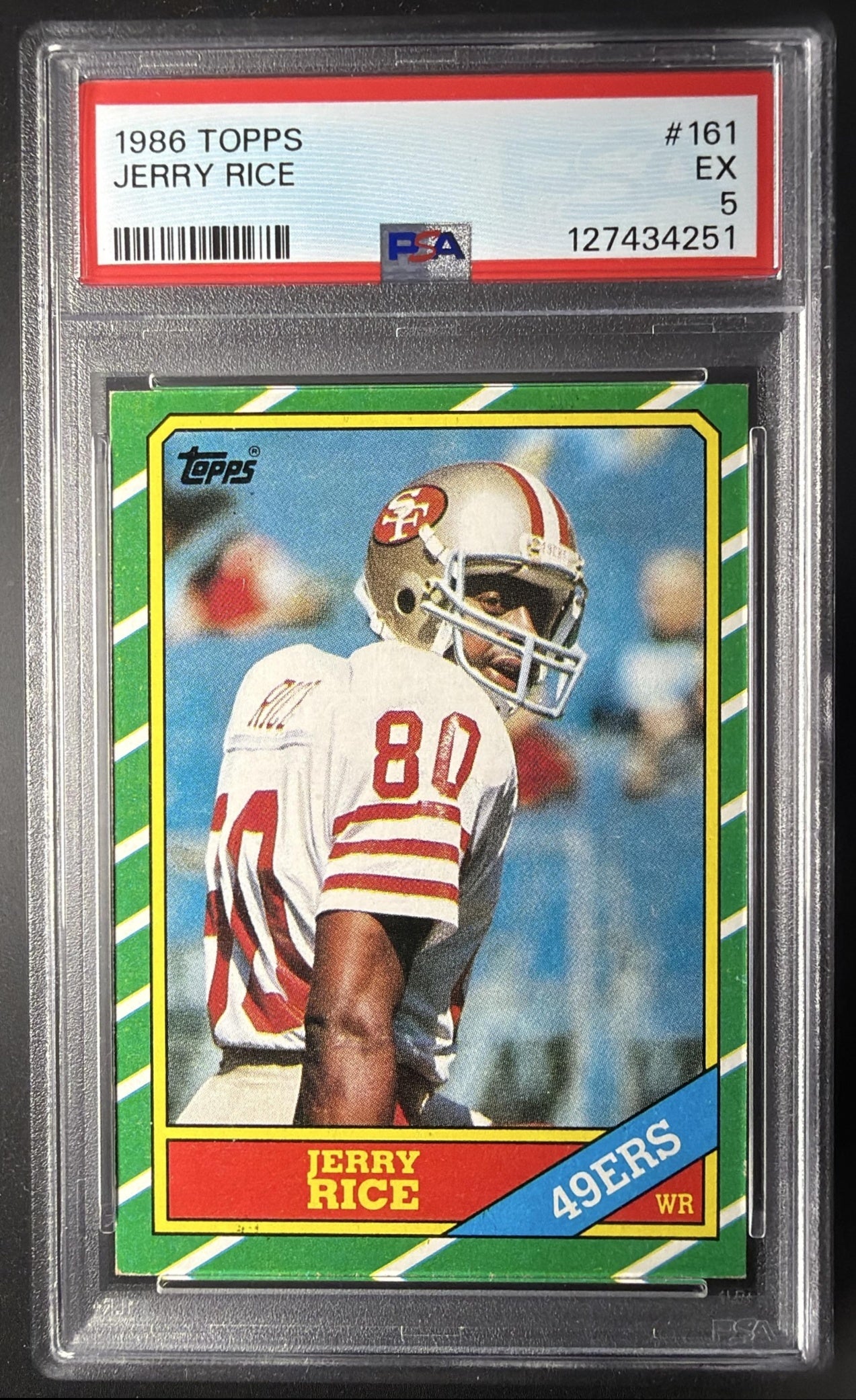 1986 Topps Jerry Rice #161 Rookie RC PSA 5