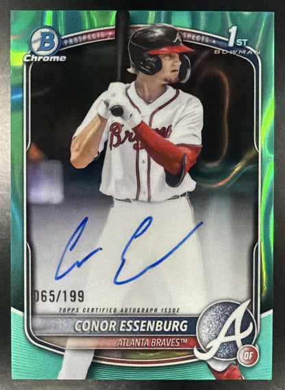 2025 Bowman Draft Conor Essenburg #CPA-CE Chrome Auto Aqua Lava Refractor 065/199 1st