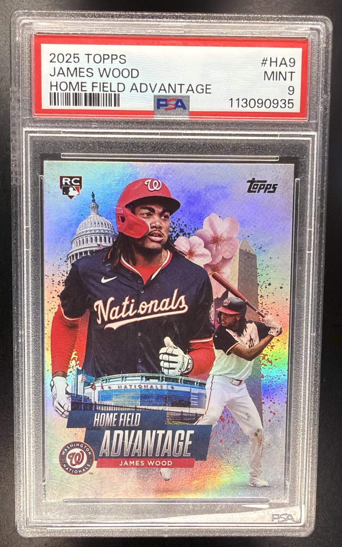 2025 Topps James Wood #HA-9 Homefield Advantage RC PSA 9