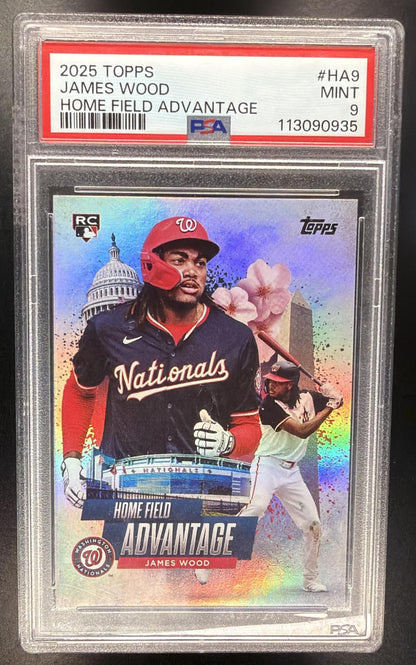 2025 Topps James Wood #HA-9 Homefield Advantage RC PSA 9