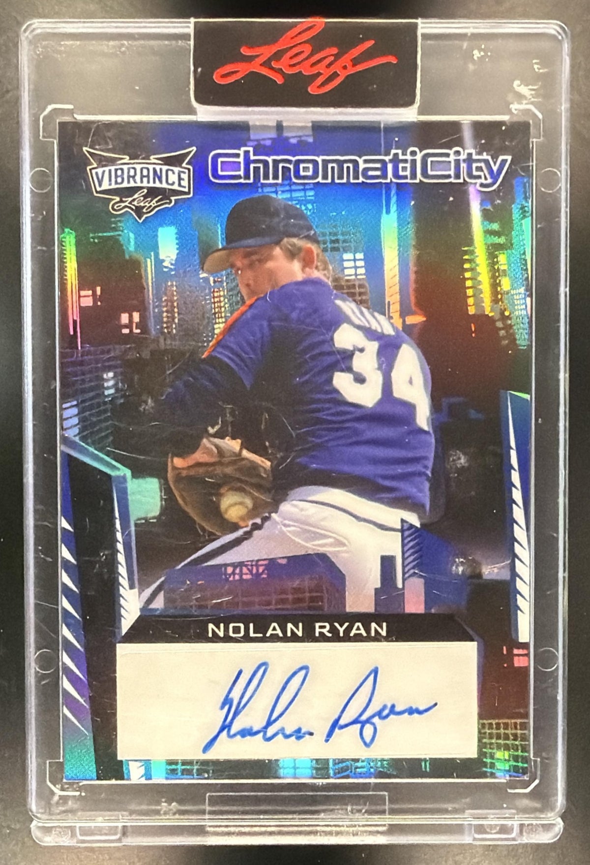 2023 Leaf Vibrance Nolan Ryan #CC-NR1 ChromatiCITY Auto Blue 14/15