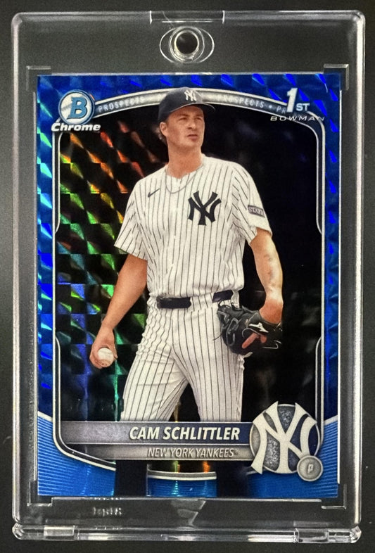 2025 Bowman Chrome Cam Schlittler #BCP-166 Blue Geometric /150 1st